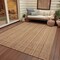 Homeroots 9' X 12' Wheat Gold And Beige Striped Washable Indoor Outdoor Area Rug 616416 - alternate 5