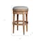 Homeroots 31" Beige And Natural Solid Wood Swivel Backless Bar Height Bar Chair 550093 - alternate 7