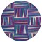 Homeroots 8' Purple Ivory And Teal Blue Round Geometric Washable Indoor Outdoor Area Rug 598294 - alternate 6