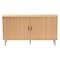 Baxton Studio Lucia Fluted Wood Sideboard, Mid-Century Modern Buffet Cabinet with Sliding Tambour Doors, 55" Wide 262-13789-ZORO - alternate 6
