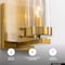 Vidalite Aurelia Brass 1-Light Wall Sconce, Single Light Wall Lamp with Clear Glass Shades in Art-Deco Style CE1009385 - alternate 5