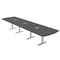 Skutchi Designs 16ft Arc Rectangle Conference Table With Power | Harmony Series | 16 Person Meeting Room Table HAR-AREC-48X192-T-WA7949-ESIL - alternate 1
