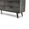 Homeroots 61" Gray Solid Wood Six Drawer Double Dresser 518626 - alternate 4