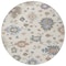 Homeroots 8' Ivory Brown And Blue Round Floral Washable Indoor Outdoor Area Rug 606160 - alternate 6