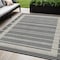 Homeroots 5' X 8' Black And Beige Striped Washable Indoor Outdoor Area Rug 610457 - alternate 1