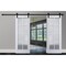 Sartodoors Sturdy Double Barn Door with Frosted Glass White 84x96 (2* 42x96) Solid Core Modern Interior VEREGIO7412DB-WS-8496 - alternate 1