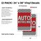 Signmission Auto Detailing, Vinyl Decals Only 24 Inch x 36 Inch, Vinyl Decal, 2PK DSB-2436-2PACK-30342 - alternate 2