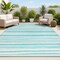 Jonathan Y Castara Wavy Stripe Modern Aqua/Cream 4 ft. x 6 ft. Indoor/Outdoor Area Rug SMB205A-4 - alternate 1
