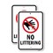 Signmission No Littering, Heavy-Gauge Aluminum Rust Proof Parking Sign, 18" x 24", A-1824-25076 A-1824-25076 - alternate 1