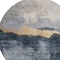 Homeroots 8' Blue Gray And Gold Round Abstract Washable Indoor Outdoor Area Rug 602995 - alternate 6