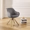 Homeroots 23" Gray Velvet And Gold Swivel Arm Chair 524859 - alternate 5
