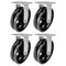 Hyw Products Heavy Duty Caster Set 8in V-Groove Wheels, 4 Rigid, 4PK 40-80R-A1-VG-4 - alternate 1
