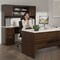 Bestar U Shaped Desk U-Shaped Desk, Lat.File/Bkcs, Drk/Wht Choc, 93.6" D X 65.9" H, 65" W X Melamine 52850-31 - alternate 6