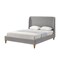 Homeroots Gray Solid Wood Twin Upholstered Linen Bed 544903 - alternate 1