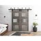 Vdomdoors Slab Barn Door Panel 36 x 80in, Nebraska Grey W/ Frosted Glass, Pocket Closet Sliding SETE6933S-NEB-36 - alternate 1