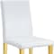 Homeroots Set of Two White and Gold Faux Leather and Metal Dining Side Chairs, 2PK 719652 - alternate 4