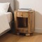 Homeroots 23" Natural Solid Wood Oval Ribbed Texture One Drawer Nightstand 651616 - alternate 9