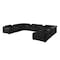 Homeroots Black Italian Leather Power Reclining U Shaped Twelve Piece Corner Sectional With Console 632554 - alternate 8