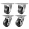 Hyw Products Heavy Duty Caster Set 4in Plastic Wheels, 2 Rigid & 2 Swivel, 4PK 40-40R-A1-HP-2,40-40S-A1-HP-2 - alternate 1