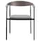 Leisuremod Kora Modern Leather Dining Arm Chair with Iron Legs in Charcoal KCWN-21CHR - alternate 6