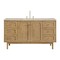 James Martin Vanities Laurent 60" Single Vanity, Light Natural Oak, w/ 3 CM Tajnar Eclos Top w/FreePower Wireless Charger 545-V60S-LNO-FTJR - alternate 1