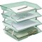 Acrimet Facility 4 Tier Letter Tray Side Load Letter Size Desktop File Organizer Plastic Clear Green 256.5 - alternate 5
