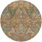 Homeroots 8' Copper Green And Beige Round Floral Washable Indoor Outdoor Area Rug 605279 - alternate 5