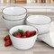 Elama Arthur 6 Piece Stoneware Bowl Set in Matte White with Gold Rim ELM-ARTHUR6B - alternate 5