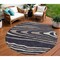 Homeroots 8' Black Taupe And Beige Round Faux Bois Washable Indoor Outdoor Area Rug 614475 - alternate 1