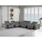 Homeroots Gray Italian Leather Modular L Shaped Eight Piece Corner Sectional With Console 534869 - alternate 7