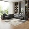 Homeroots Gray Italian Leather Power Reclining U Shaped Seven Piece Corner Sectional With Console 366357 - alternate 4