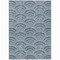 Homeroots 5' X 8' Denim Blue Navy Blue And Ivory Geometric Washable Indoor Outdoor Area Rug 615195 - alternate 6