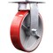 Service Caster 8 Inch Heavy Duty Red Poly on Cast Iron Rigid Caster with Ball Bearing SCC SCC-35R820-PUB-RS - alternate 1
