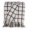 Homeroots 50" X 60" Black and Off White Cotton Woven Plaid Throw Throw Blanket with Fringe 548947 - alternate 5