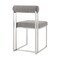 Armen Living Anastasia Dining Chair with Brushed Stainless Steel and Light Gray Fabric - Set of 2 LCANSIBSLGRY - alternate 5