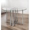 Homeroots 42" Clear And Silver Rounded Glass And Metal Trestle Base Dining Table 400750 - alternate 3