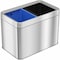 Hls Commercial 5 gal Rectangular Indoor Metal Can, Silver, Dual Compartment Open Top, Stainless Steel, 10.24 in HLS05DRO - alternate 1