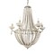 Homeroots Silver And White Empire Six Light Metal and Beads Dimmable Chandelier 611343 - alternate 2
