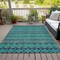 Homeroots 3' X 5' Teal Blue And Navy Blue Quatrefoil Washable Indoor Outdoor Area Rug 583252 - alternate 6