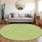 Homeroots 8' Lime Green And Ivory Round Striped Washable Indoor Outdoor Area Rug 595879 - alternate 5