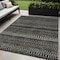 Homeroots 5' X 8' Taupe Charcoal And Gray Striped Washable Indoor Outdoor Area Rug 588251 - alternate 1
