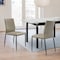 Armen Living Kash Upholstered Dining Chair in Taupe Gray Faux Leather and Black Metal Legs - Set of 2 LCKASITAGRYBLK - alternate 3