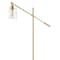 Jonathan Y Kathryn Classic 60" Iron/Seeded Glass Adjustable Head Modern LED Floor Lamp, Brass Gold JYL3081A - alternate 7