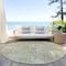 Homeroots 8' Beige Tan And Ivory Round Geometric Washable Indoor Outdoor Area Rug 588288 - alternate 7