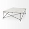 Homeroots 35" White Genuine Marble and Metal Coffee Table 393180 - alternate 5