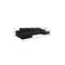 Homeroots 107" Black Corduroy Modular Compression Foam Sofa With Ottoman And Toss Pillows 712953 - alternate 3