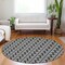 Homeroots 8' Black And Ivory Round Ogee Washable Indoor Outdoor Area Rug 601532 - alternate 5