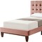 Homeroots Blush Solid Wood Full Tufted Upholstered Velvet Bed 544906 - alternate 4