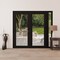 Vdomdoors Front Exterior Prehung Metal-Plastic Double Doors Clear Glass / MANUX 8666 Matte Black / Office Com MANUX8666DEXD-BLK-W72+12xH80-RH-I - alternate 3