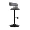 Homeroots Gray and Black Faux Leather with Metal Swivel Adjustable Height Bar Chair 534473 - alternate 6